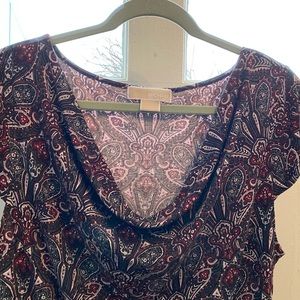 Michael Kors cowl neck, short sleeve top